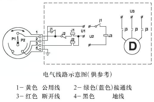 電接點壓力表接線示意圖